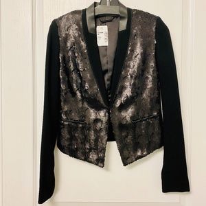 Elie Tahari Sequined Black Blazer Size 0